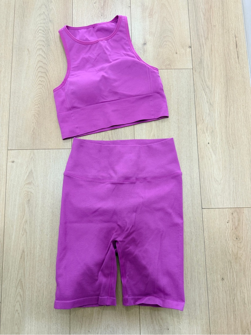J Crew Active Two-Piece Active Set - Crop Tank & High-Waist Biker Shorts